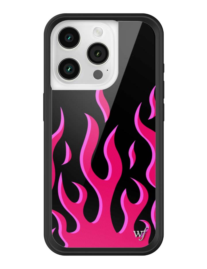 Wildflower iPhone case 15 Pro Flames Black Red Cute