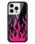 Wildflower iPhone case 15 Pro Flames Black Red Cute