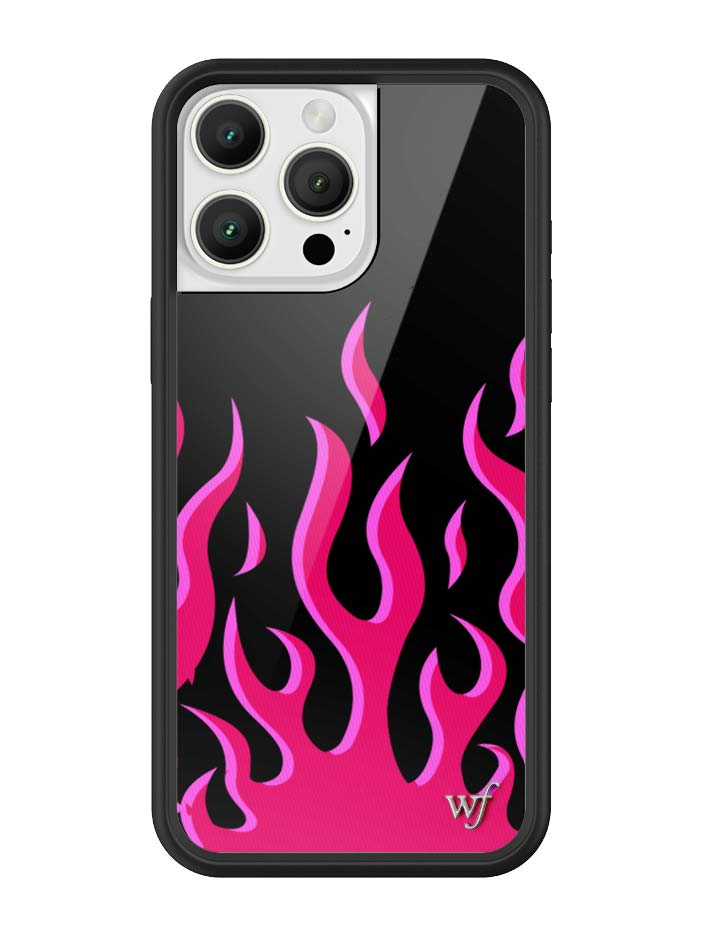 Wildflower iPhone case 16 Pro Max Flames Black Red Cute