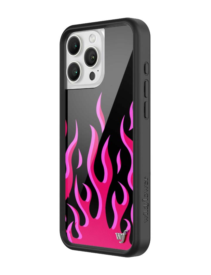 Wildflower iPhone case 16 Pro Max Flames Black Red Cute