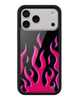 Wildflower iPhone case 17 Pro Max Flames Black Red Cute