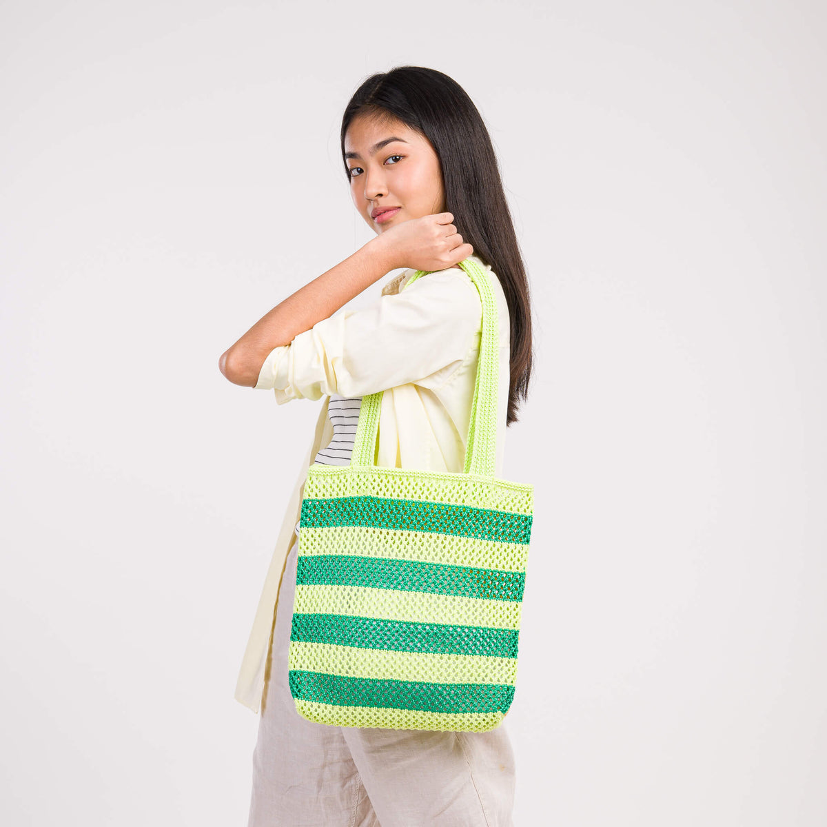 Verloop - Stripe Raffia Tote -