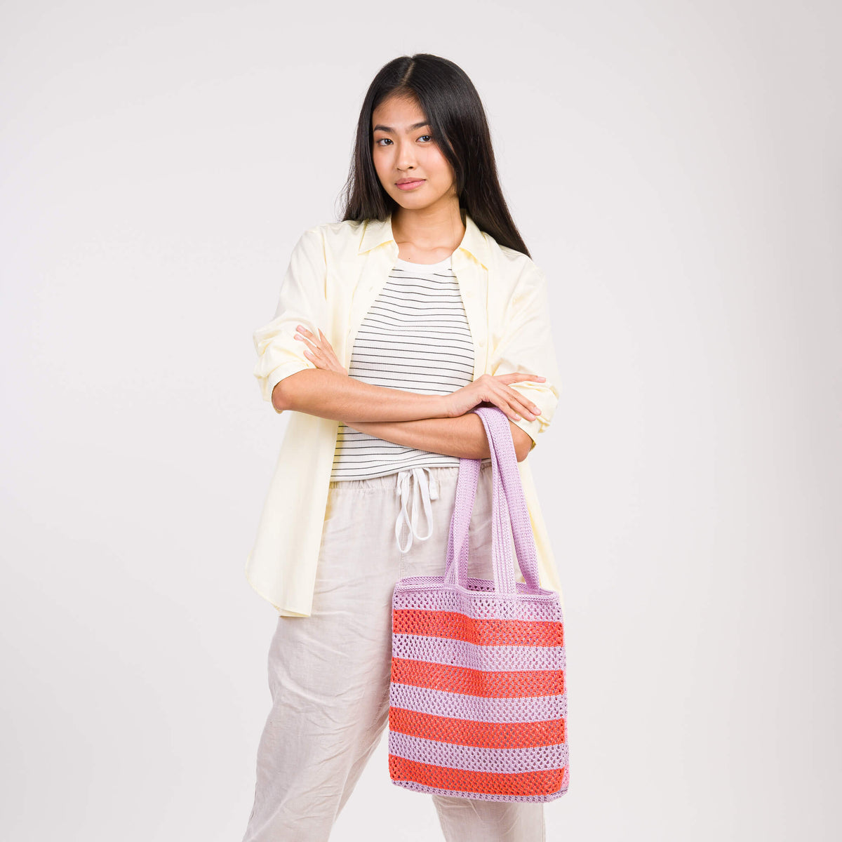 Verloop - Stripe Raffia Tote -