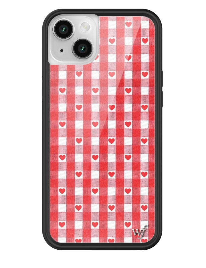 Wildflower - Gingham Hearts - Red iPhone Case -