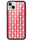 Wildflower - Gingham Hearts - Red iPhone Case -