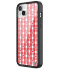 Wildflower - Gingham Hearts - Red iPhone Case -