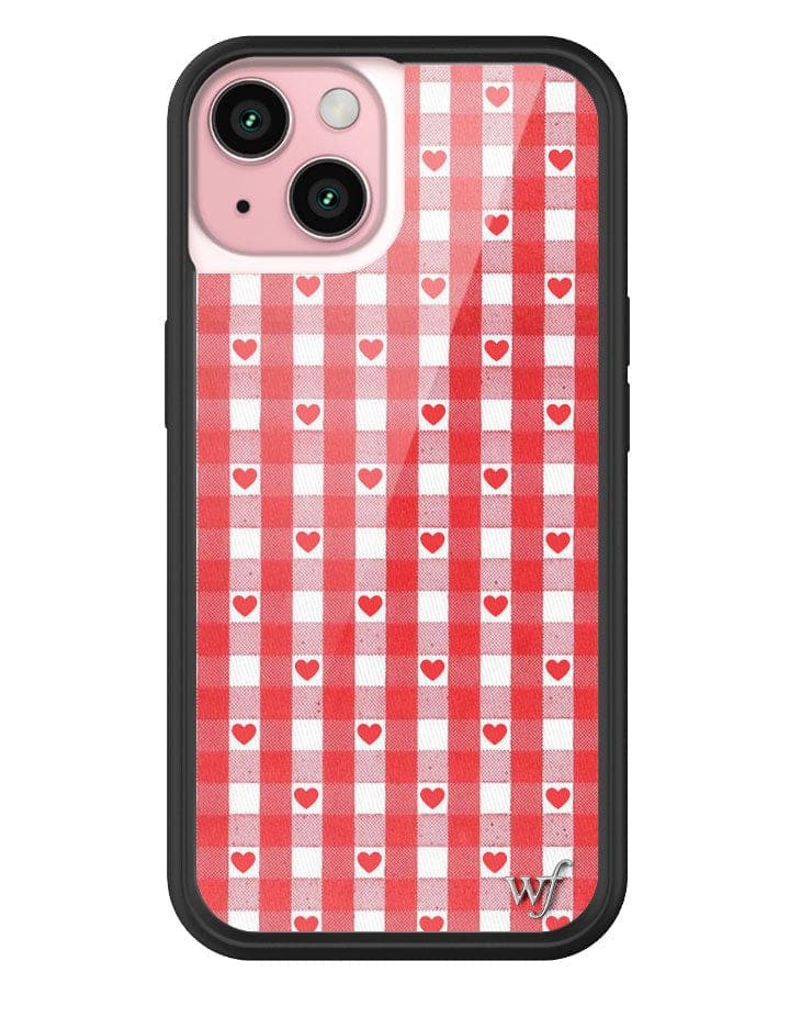 Wildflower - Gingham Hearts - Red iPhone Case -