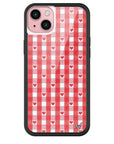 Wildflower - Gingham Hearts - Red iPhone Case -