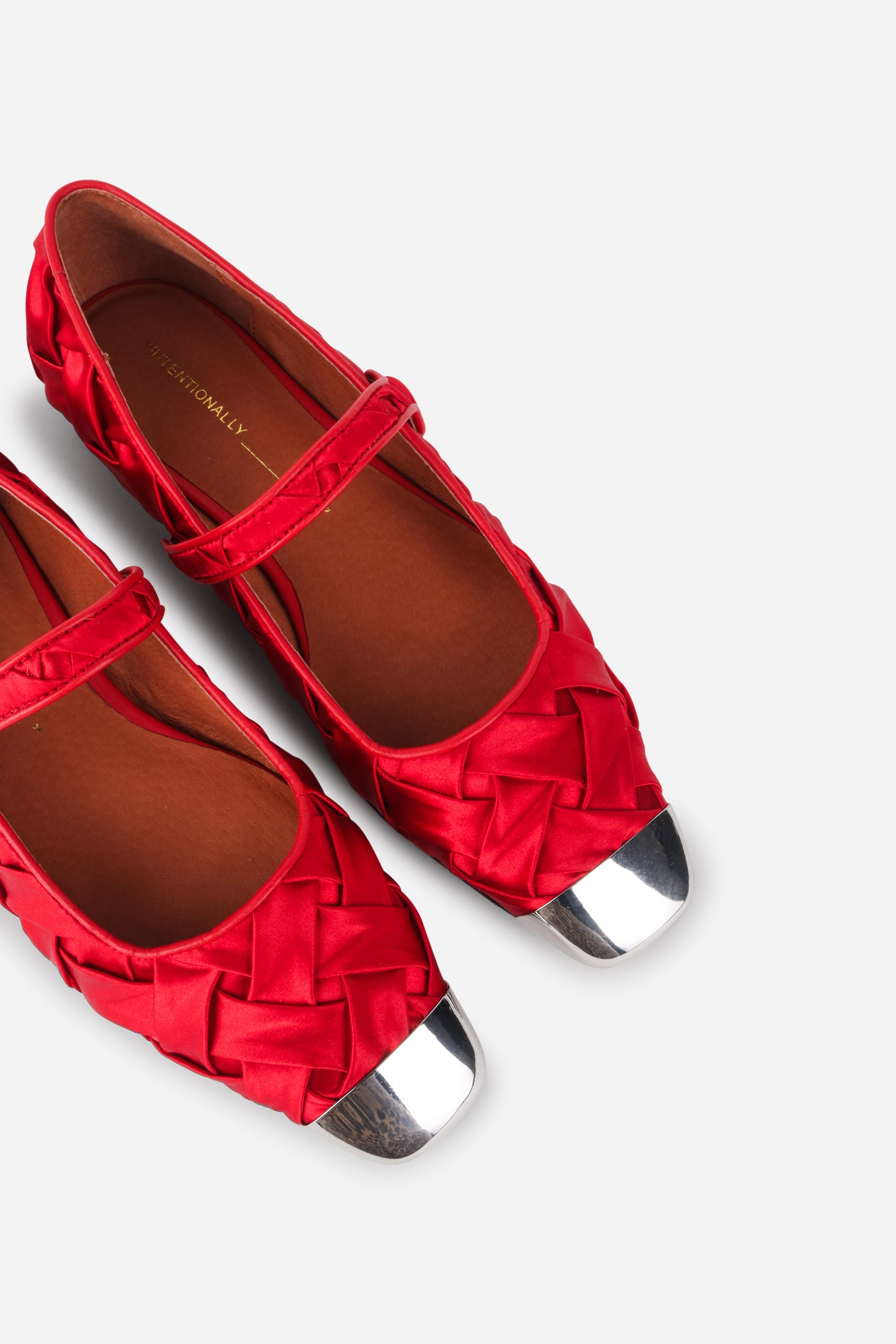 Intentionally Blank - Ribbons Satin Braided Mary Jane Flat -