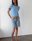 Callahan Knitwear - The Ringer Knit Tee - Capri Blue -