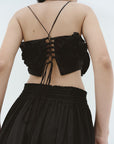 Loti - Rosa Silk Sculptural Flower Top - Black Mix -