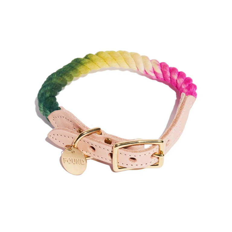 Found My Animal - Cotton Rope Cat & Dog Collar - Radish Ombre -