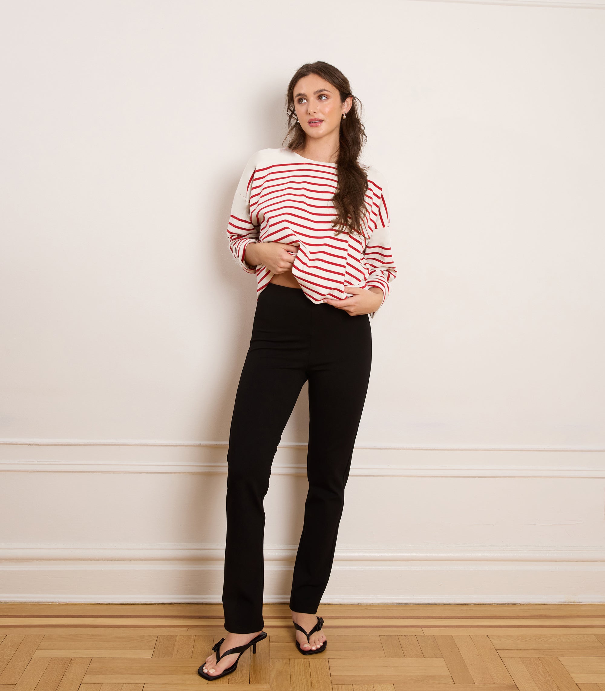 Loup - Marianne Oversized Breton Tee - Red Stripe -