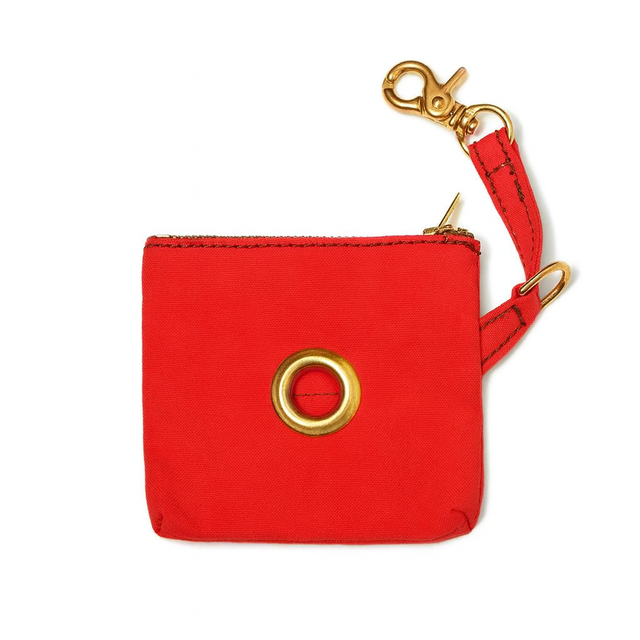 Found My Animal - Cotton Canvas Poop Bag Pouch - Red -