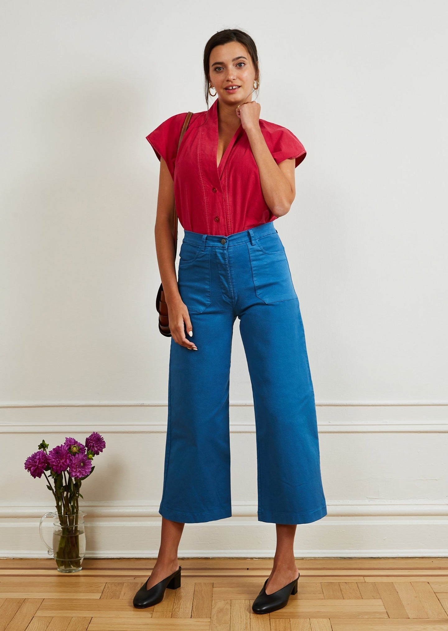 Simone Pants in Azure &amp; Sienna Top in Rose | LOUP