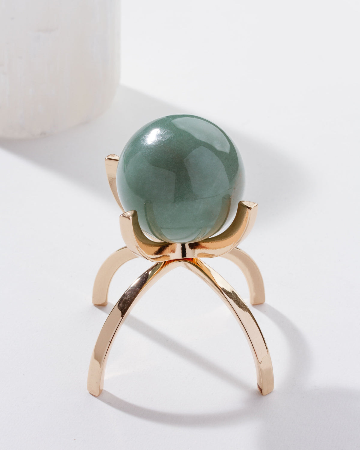 Luna Norte - Eye Of the Beholder Gemstone Sphere On Stand Set - Green Aventurine