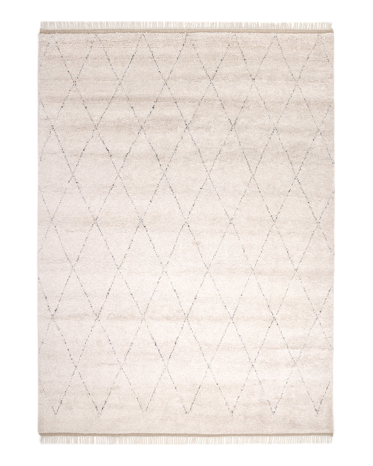 Solo Rugs - Shaggy Moroccan Hand-Knotted Bohemian Area Rug - Beige Boho