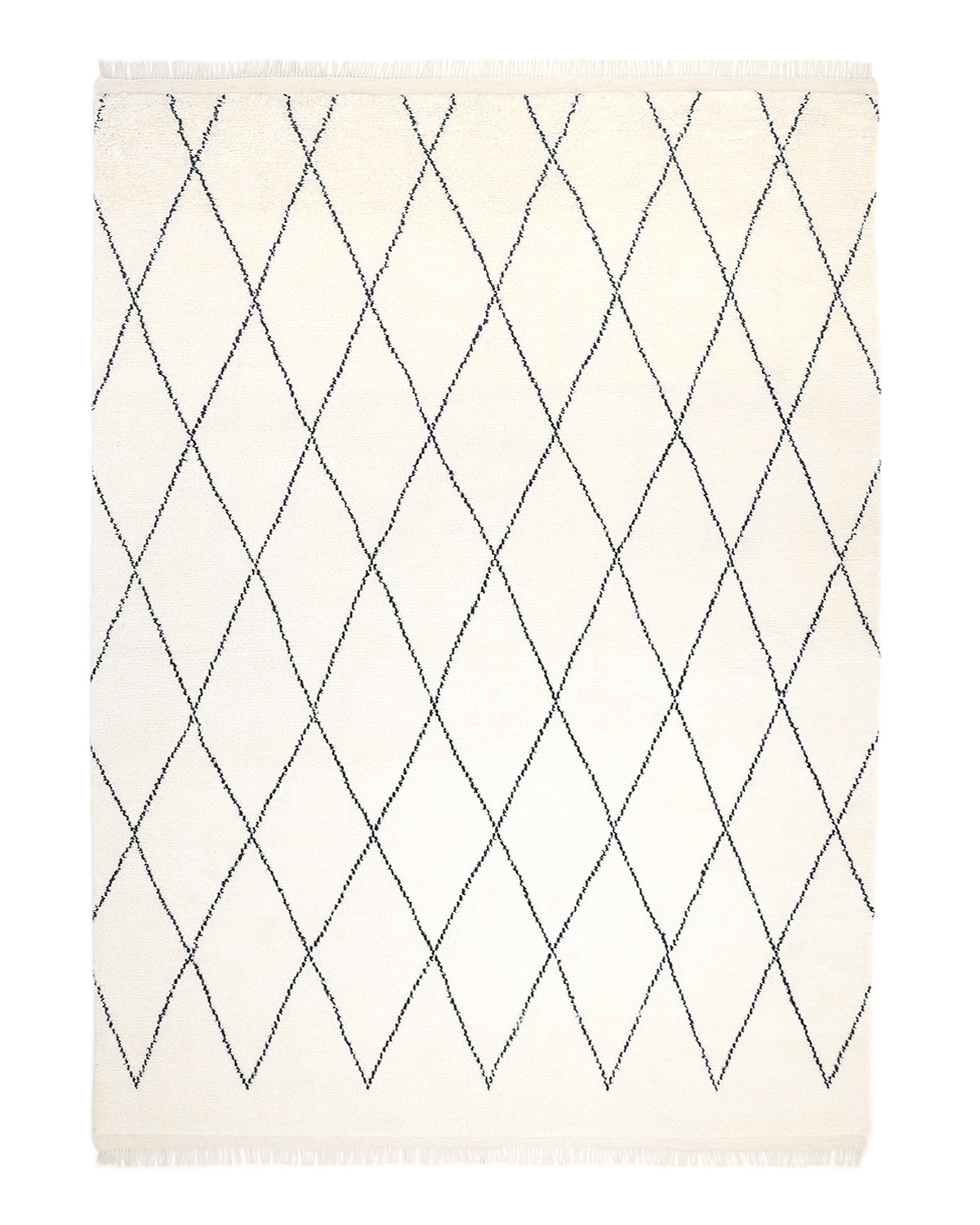 Solo Rugs - Shaggy Moroccan Hand-Knotted Bohemian Area Rug - Ivory Boho