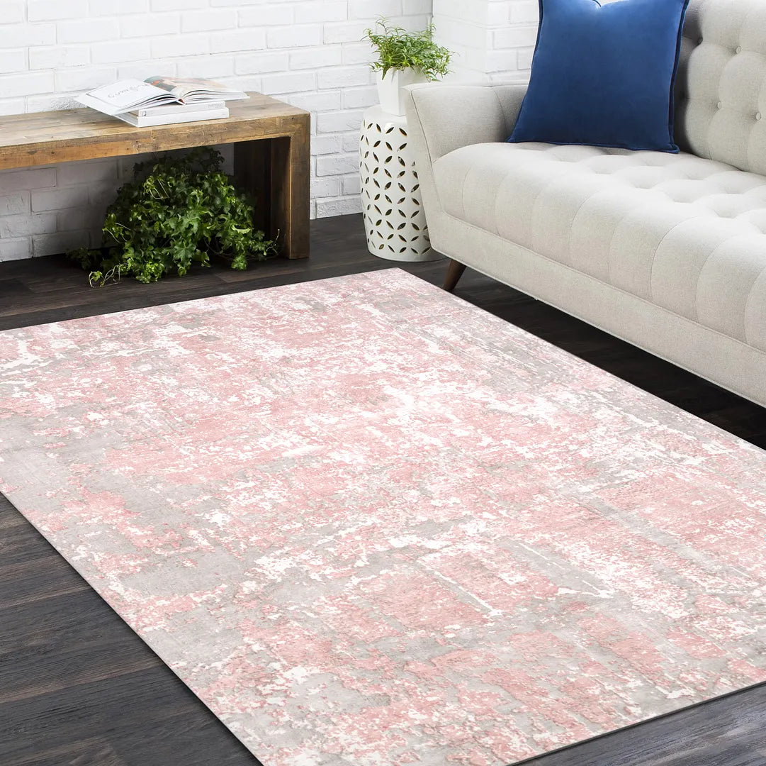 Solo Rugs - Blush Hand Loomed Contemporary Abstract Area Rug -