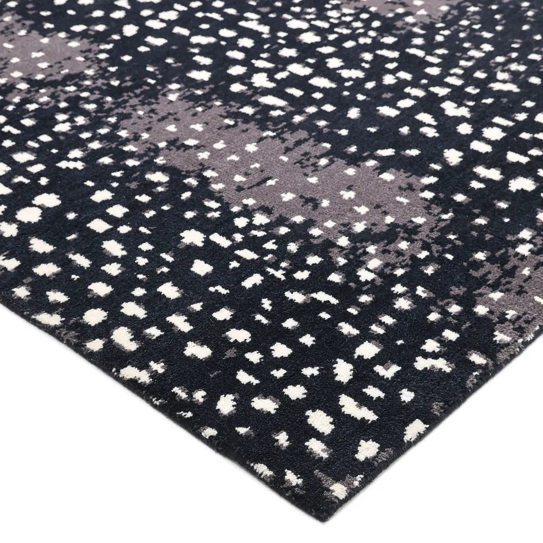 Solo Rugs - Louis Hand Knotted Contemporary Modern Animal Print Wool Black Area Rug -