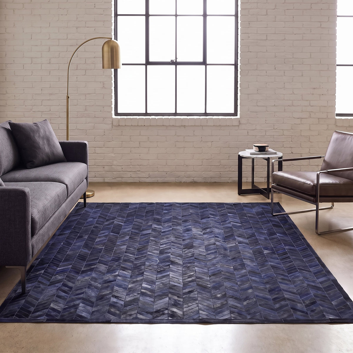 Solo Rugs - Meir Handmade Contemporary Cowhide Area Rug -