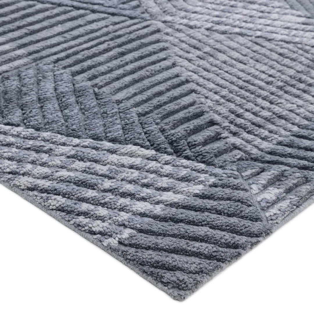 Solo Rugs - Erie Hand Knotted Modern Contemporary Solid Gray Area Rug -