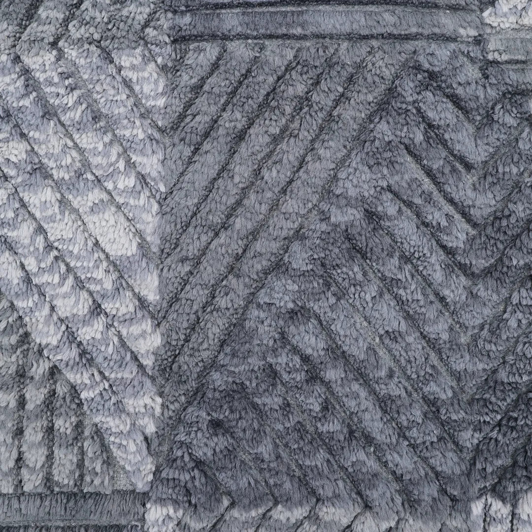 Solo Rugs - Erie Hand Knotted Modern Contemporary Solid Gray Area Rug -