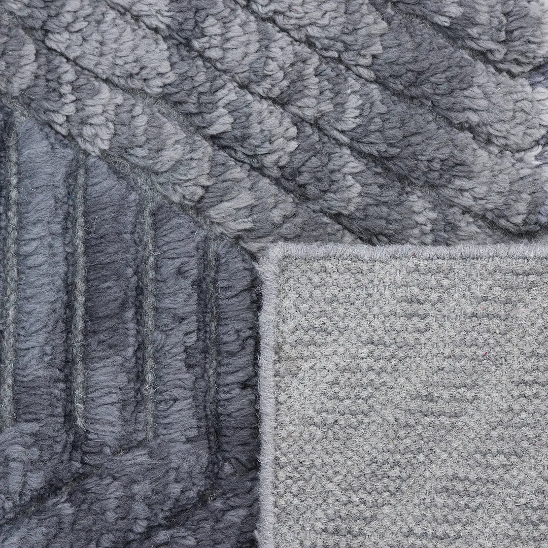 Solo Rugs - Erie Hand Knotted Modern Contemporary Solid Gray Area Rug -