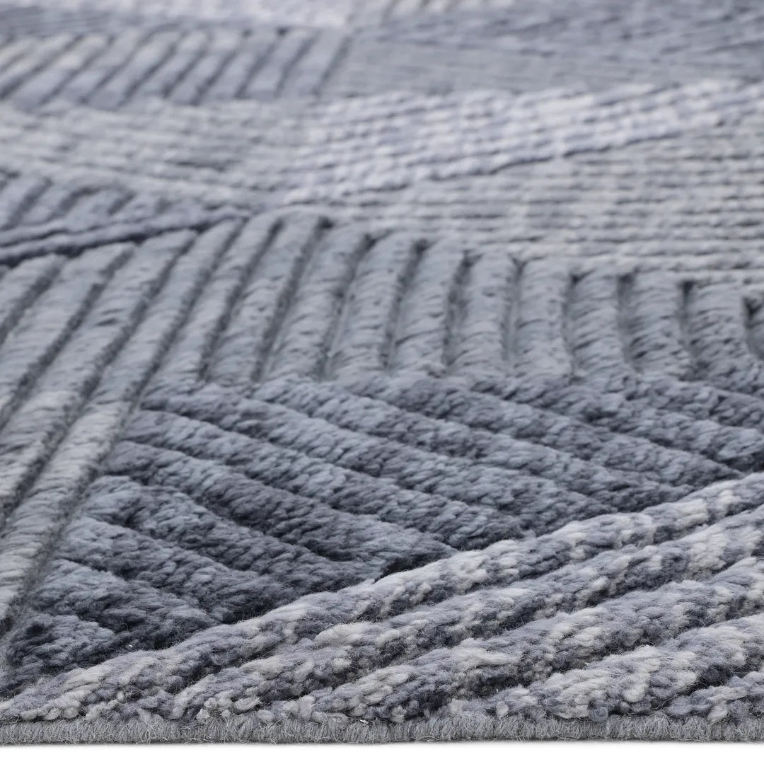 Solo Rugs - Erie Hand Knotted Modern Contemporary Solid Gray Area Rug -