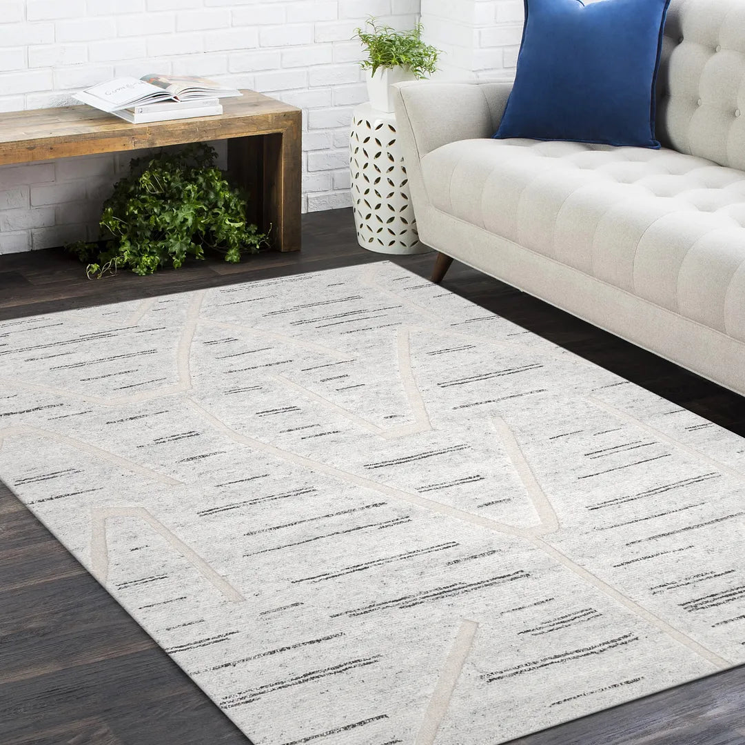 Solo Rugs - Chelsea Hand Knotted Contemporary Modern Light Gray Area Rug -