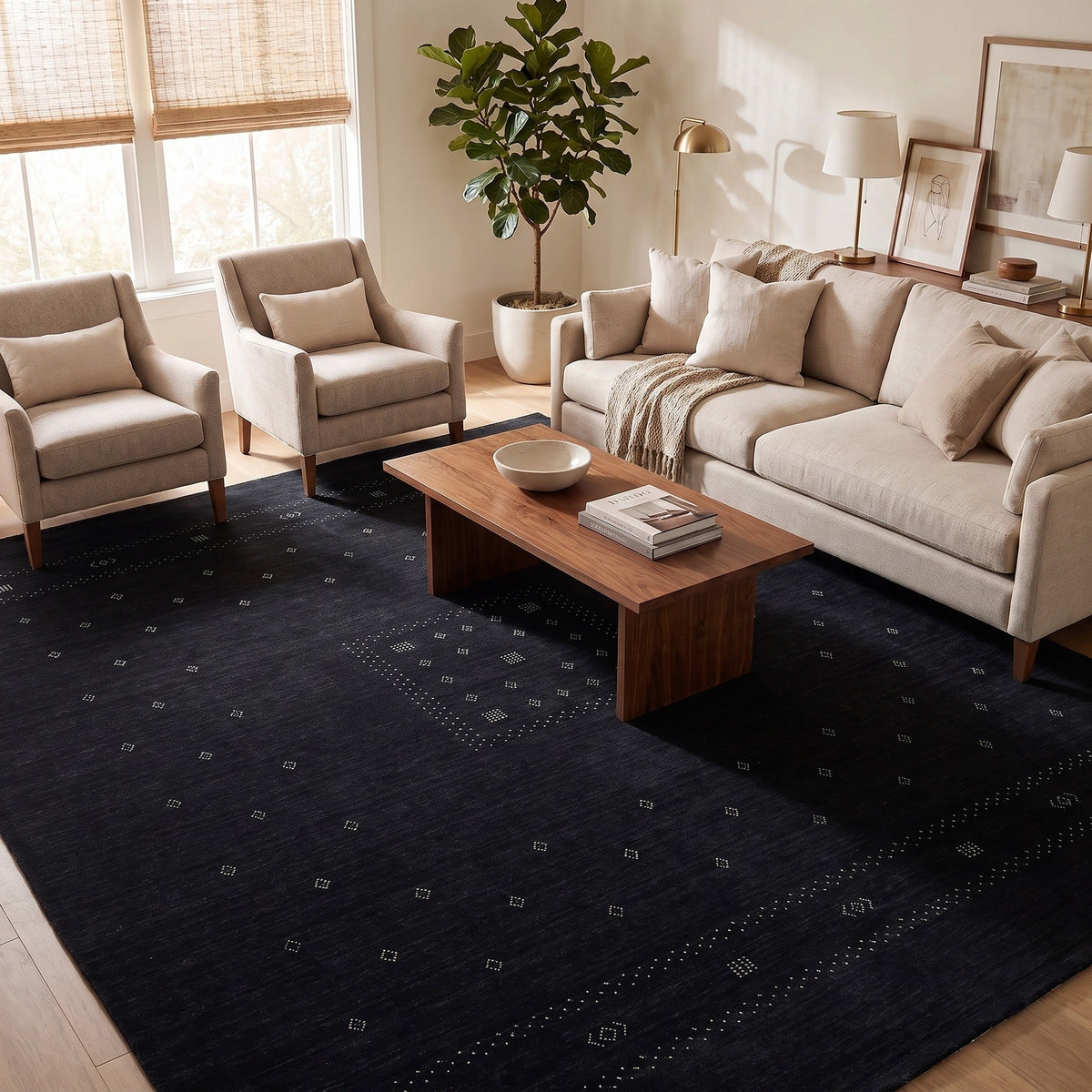 Solo Rugs - Simi Hand Loomed Bohemian Gabbeh Area Rug -