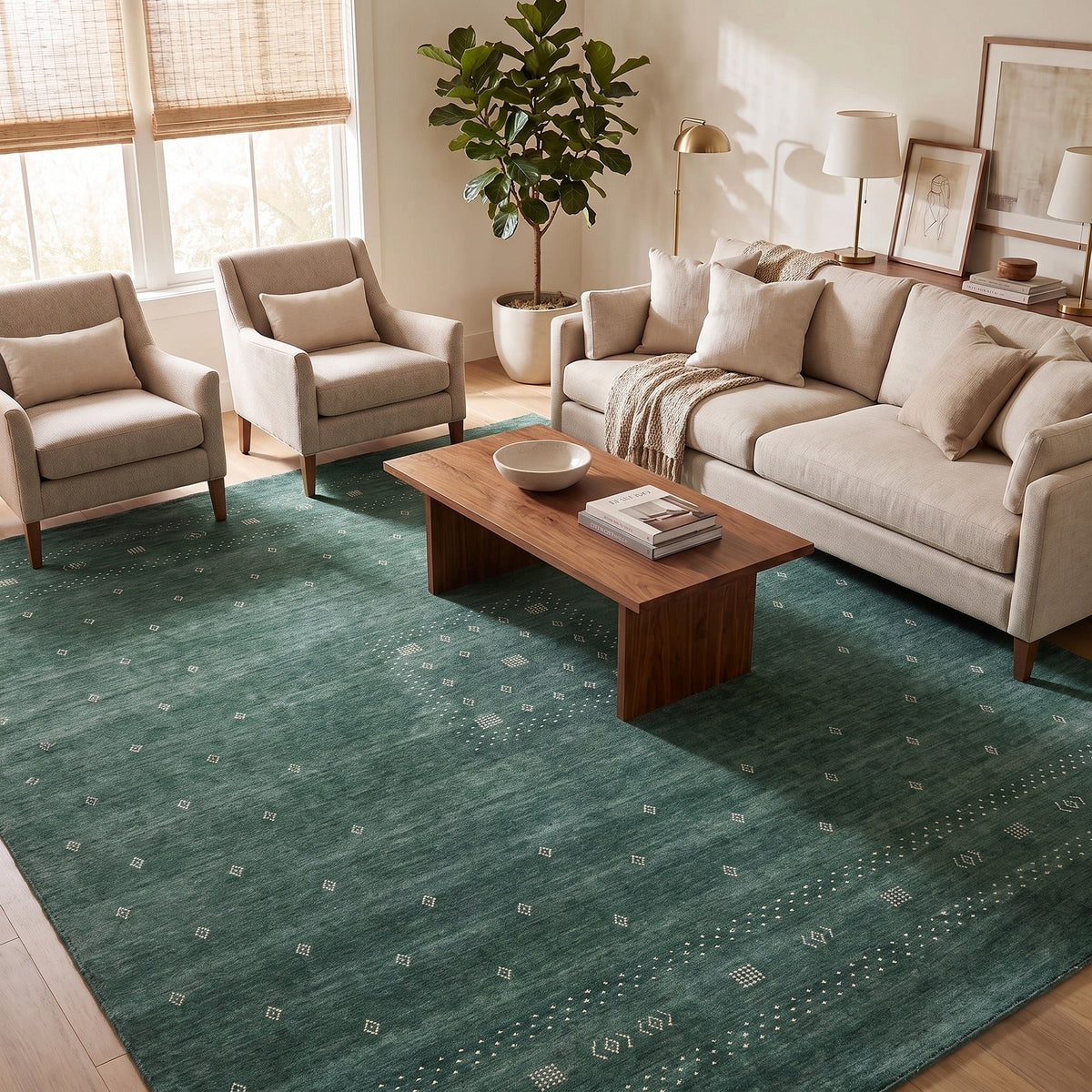 Solo Rugs - Simi Hand Loomed Bohemian Gabbeh Area Rug -