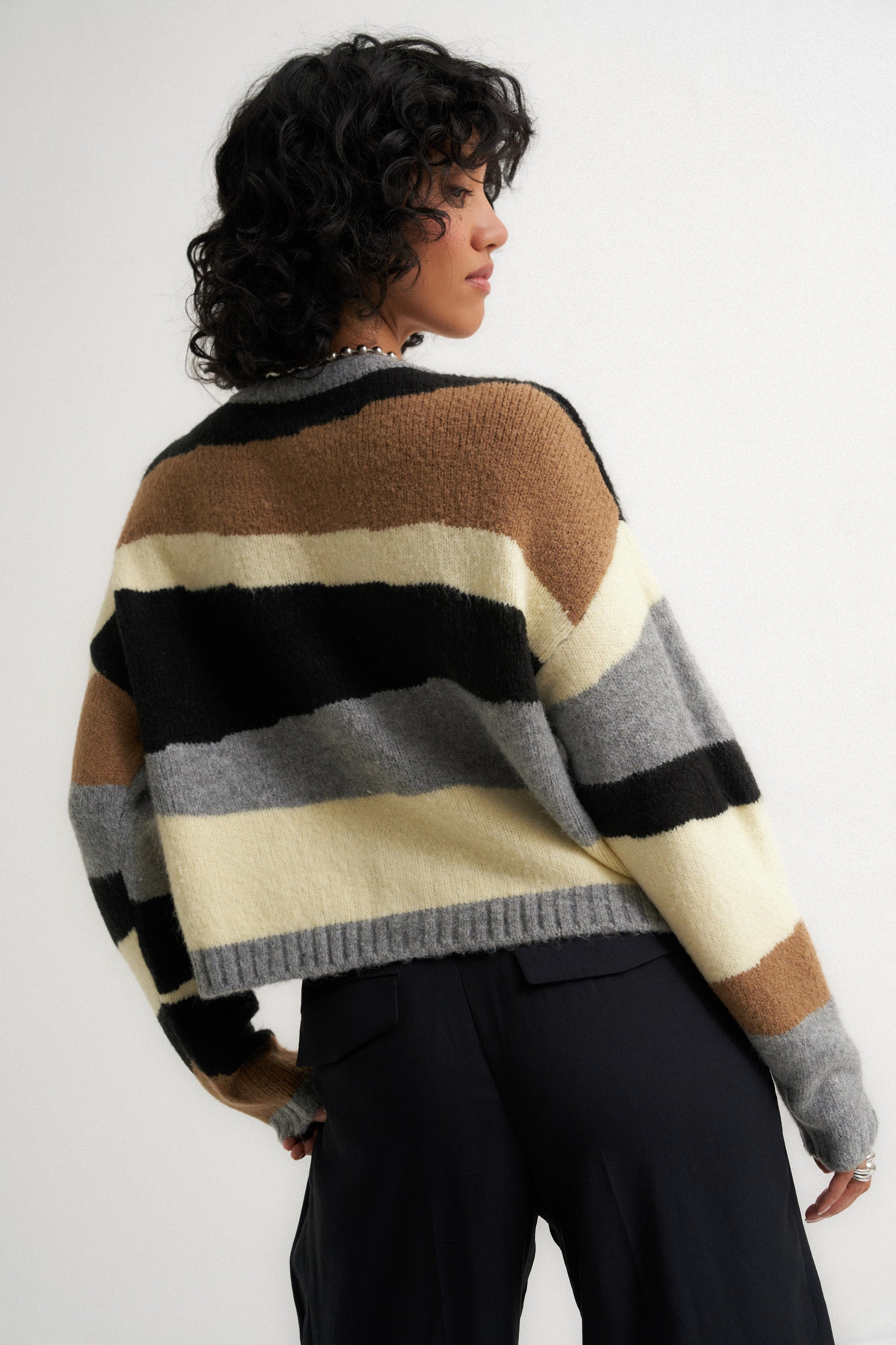 Callahan Knitwear - Selma Cardigan - Heather Grey Multi -