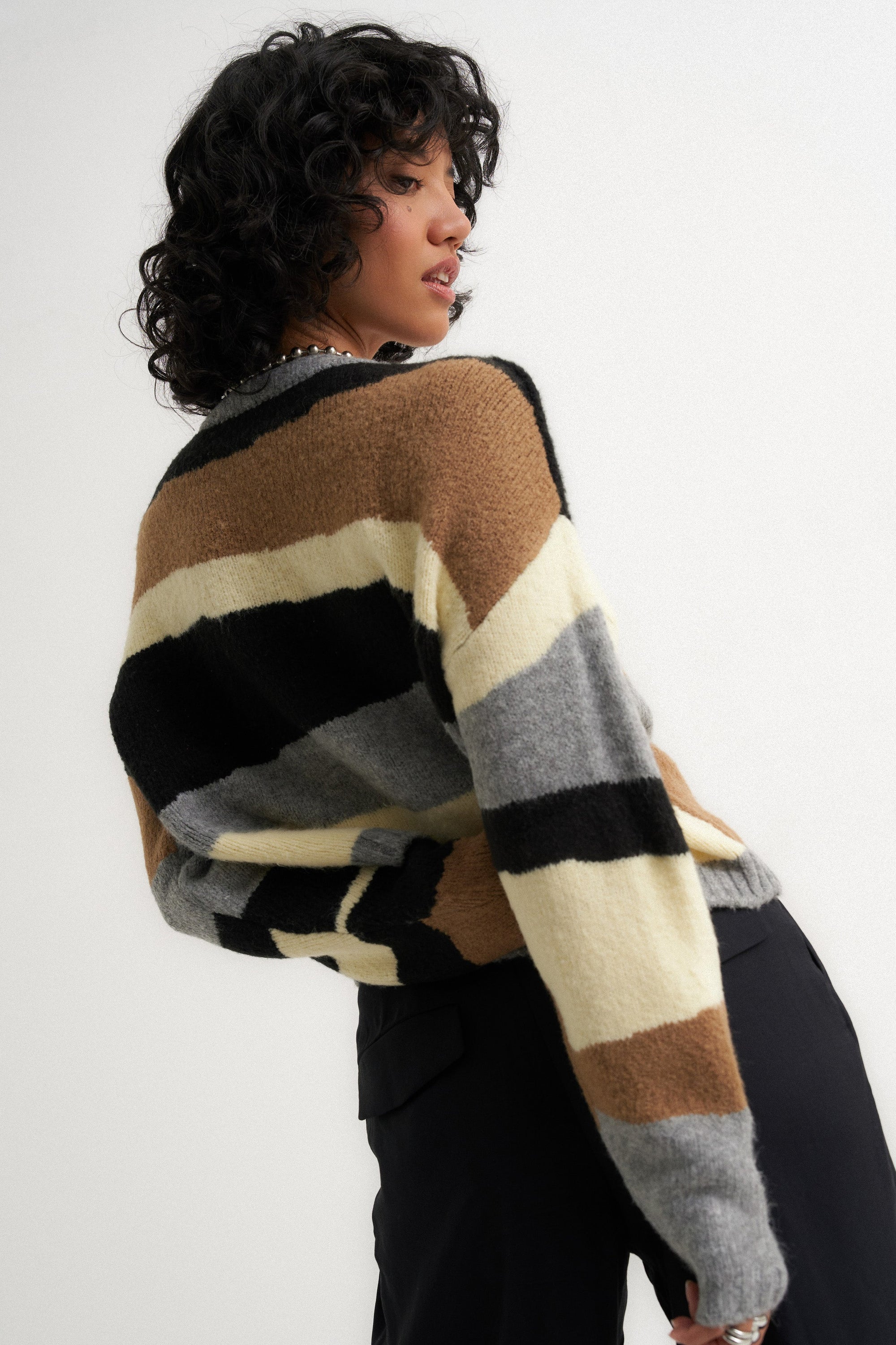 Callahan Knitwear - Selma Cardigan - Heather Grey Multi -