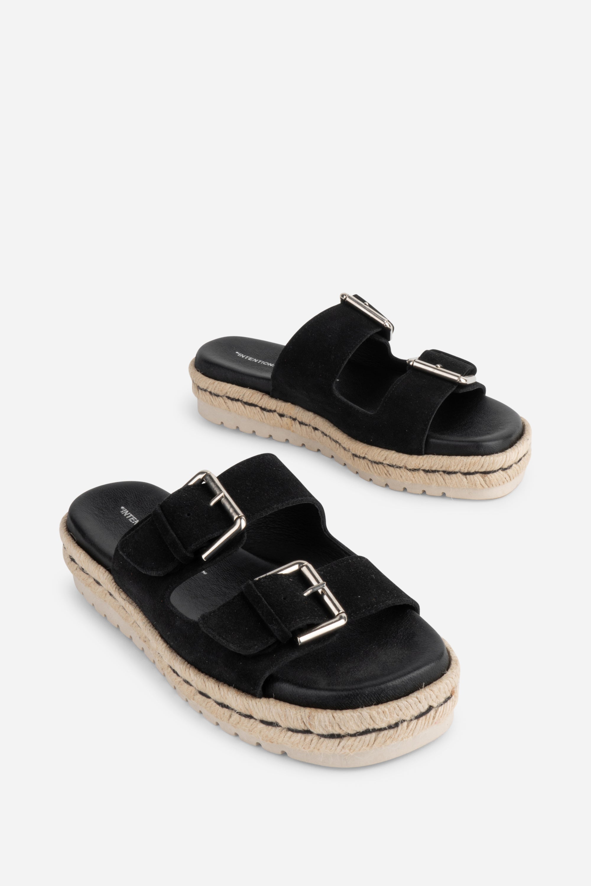 Intentionally Blank - Simmer Flatform Sandal - BLACK SUEDE