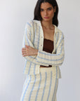 Callahan Knitwear - Sienna Crochet Button Down - Moody Blue -