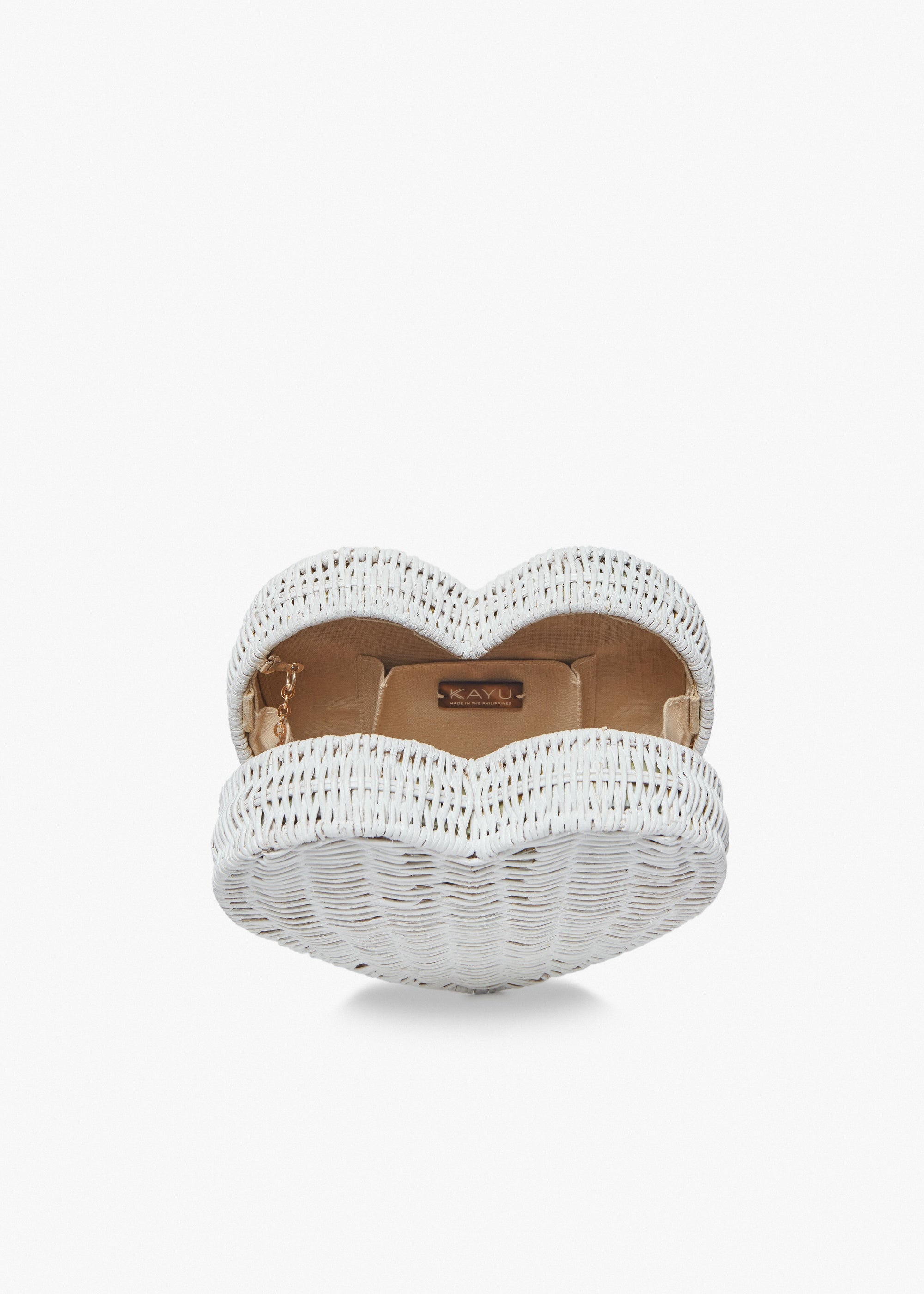 Kayu - Sisal Heart Wicker Straw Clutch Bag -