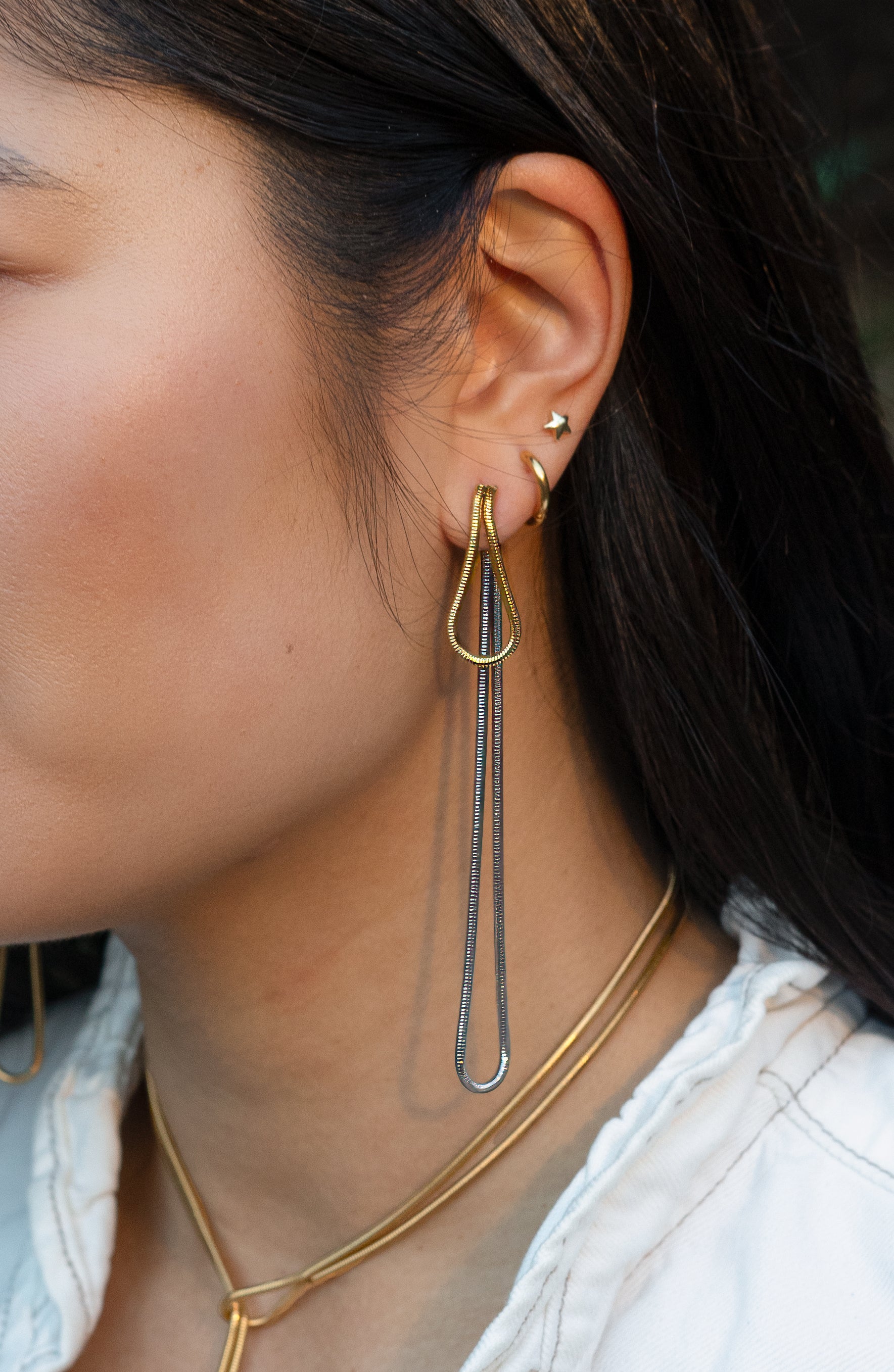 Peter + June - SlipKnot Earrings - Mixed Metal -