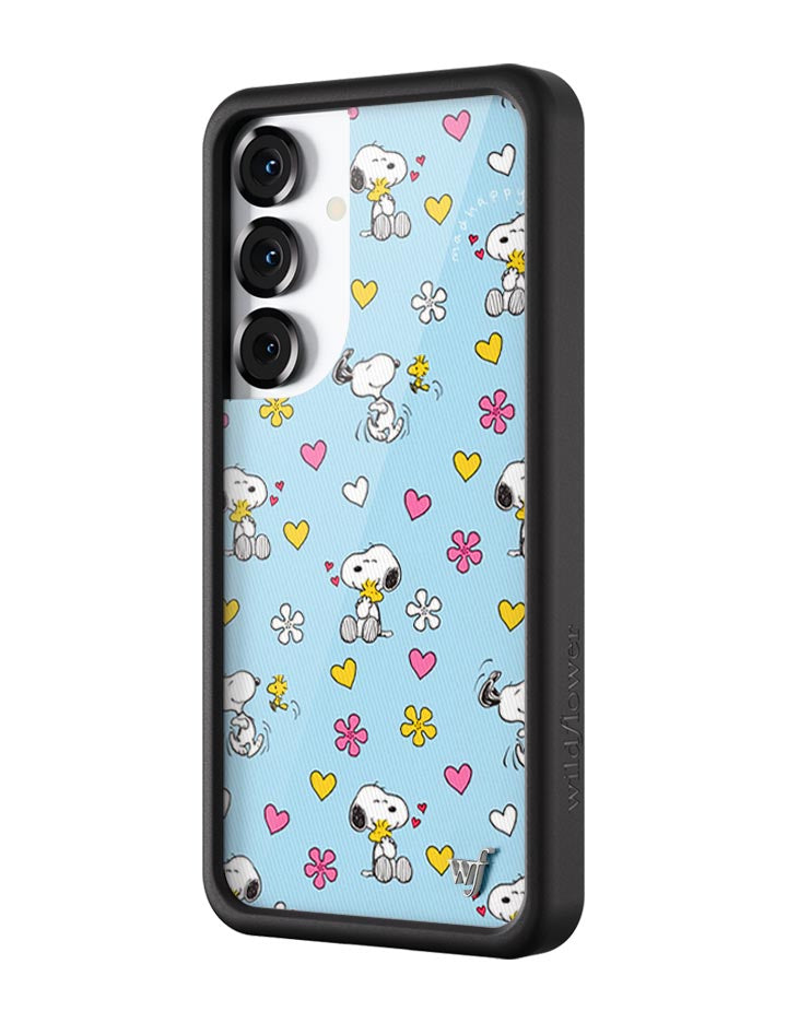Wildflower Galaxy S25 case Madhappy x Peanuts Collab Blue Cute
