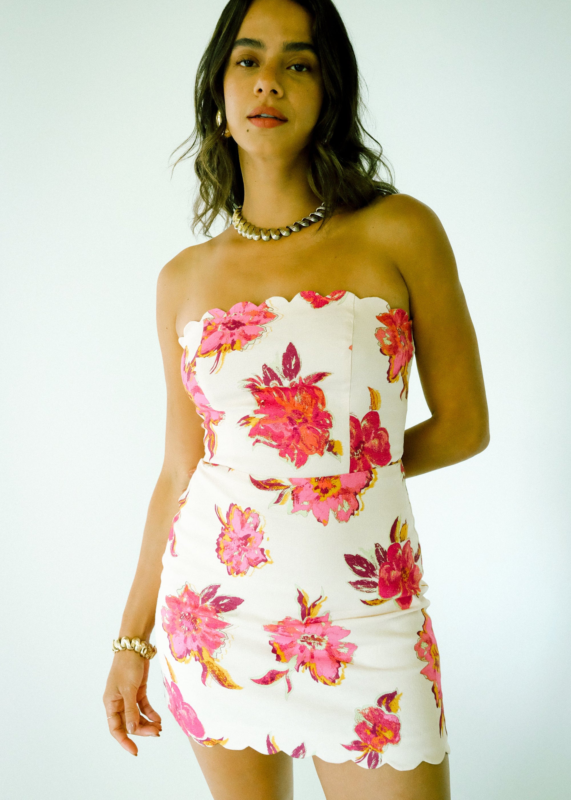 Bellevue - Abbey Mini Dress - Pink Hibiscus -