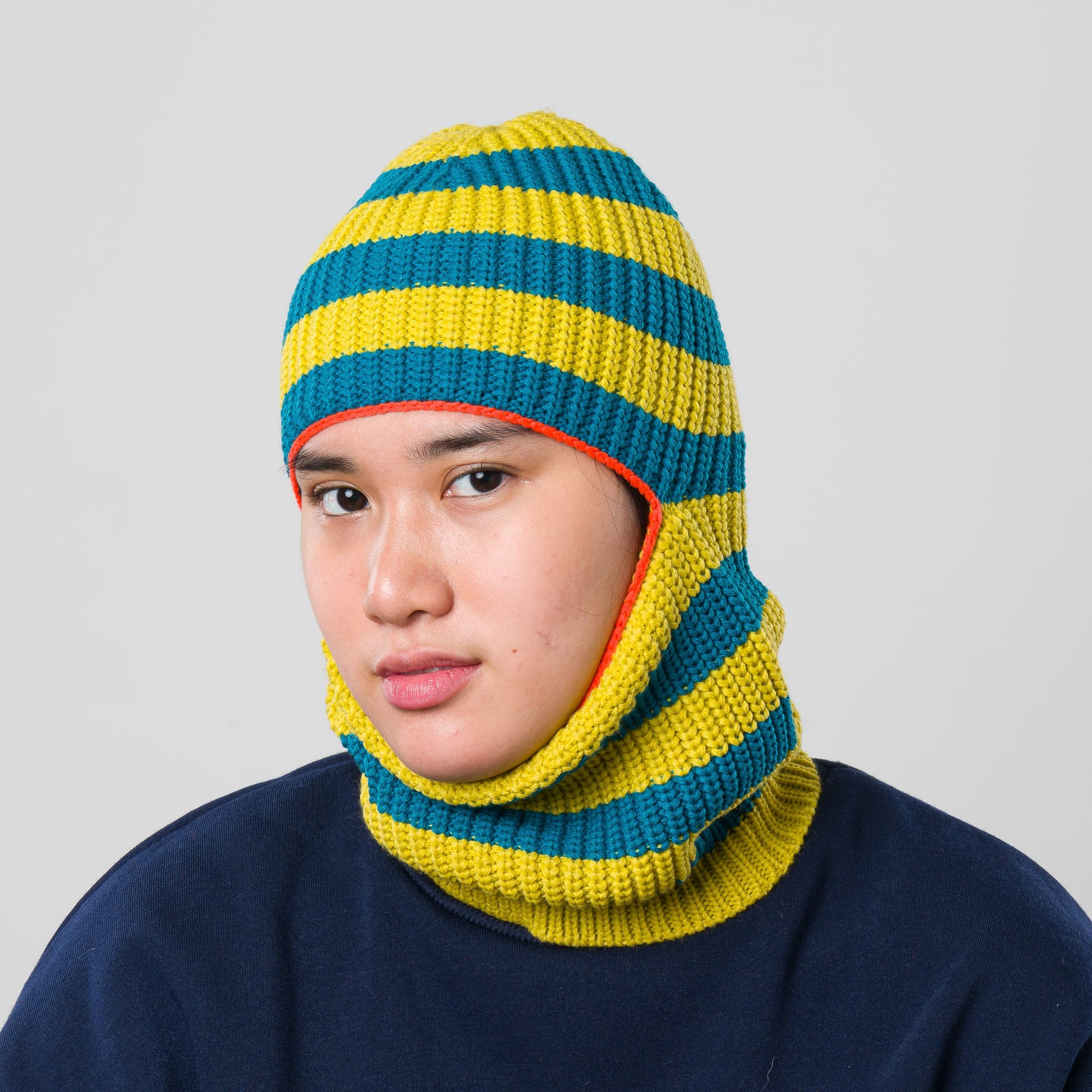 Striped Knit Balaclava