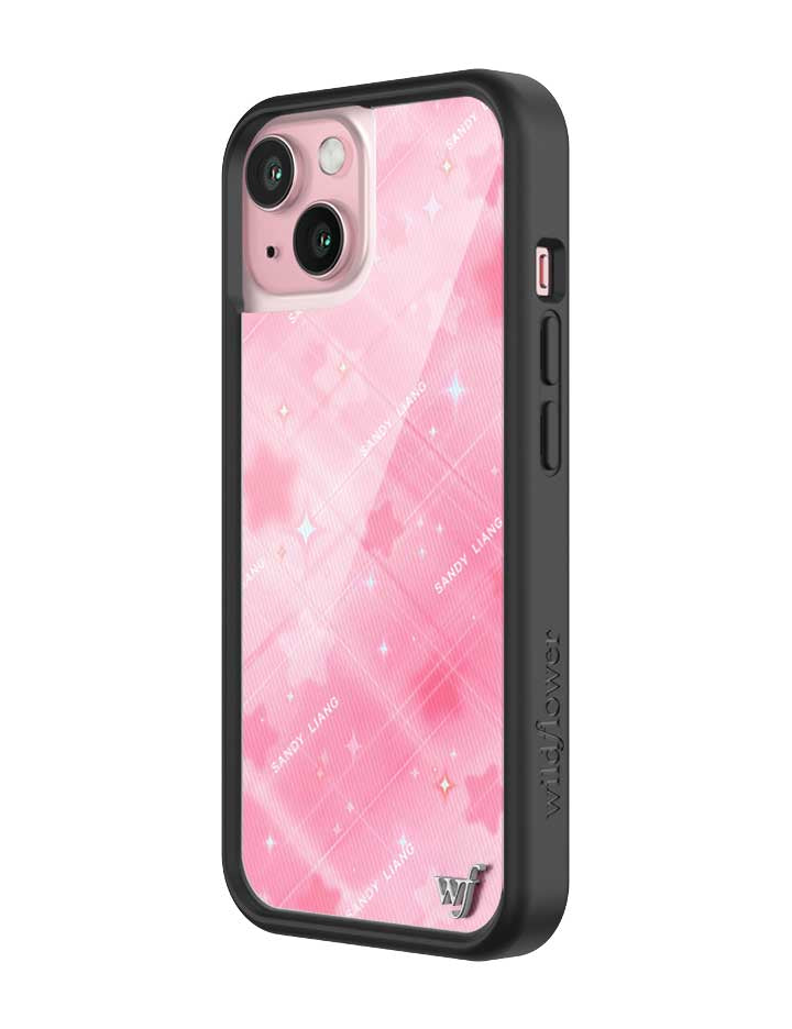 Wildflower iPhone case 15 Sandy Liang Starry Plaid Pink Collab Cute