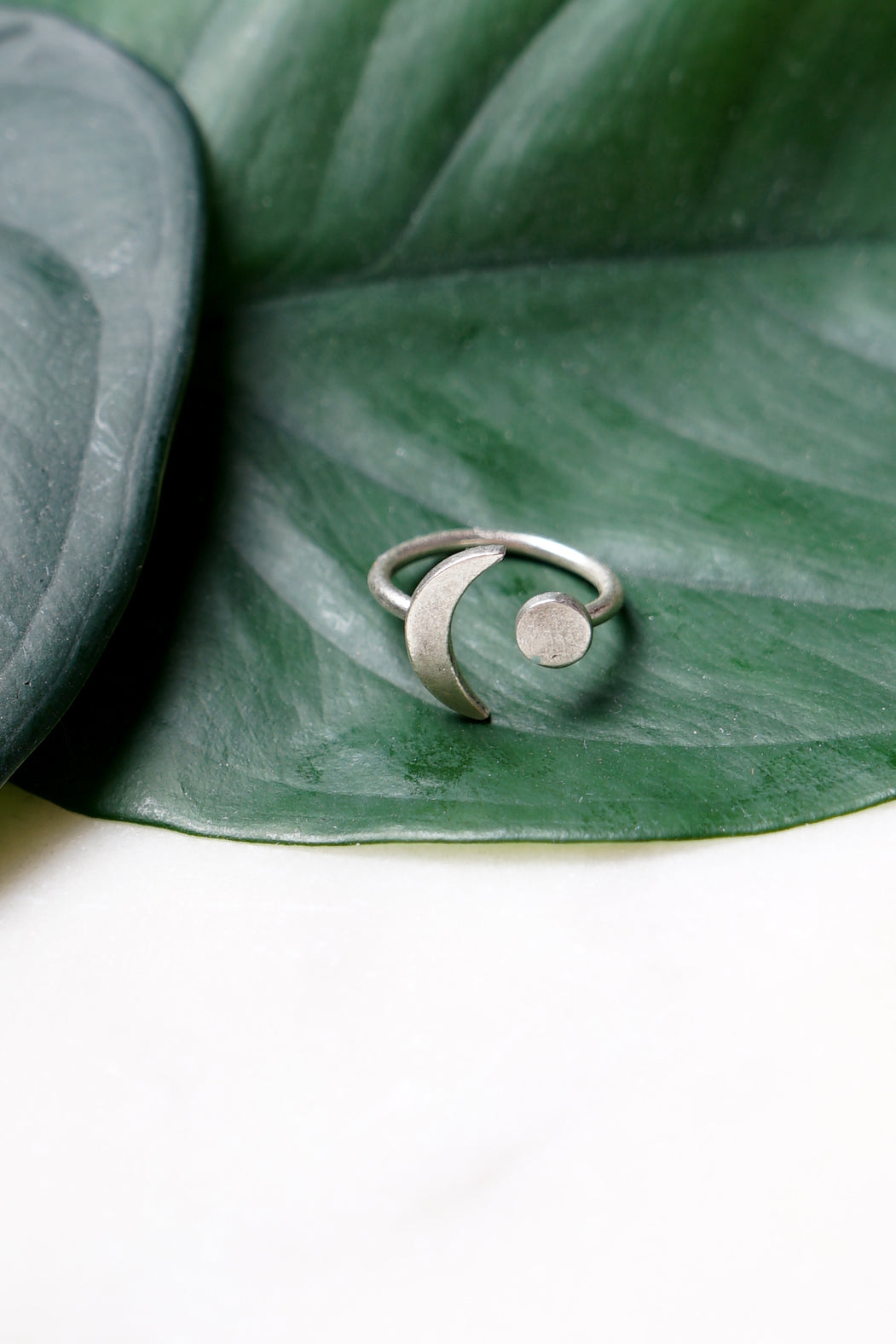 Peter + June - Sun and Moon Ring - Silver -