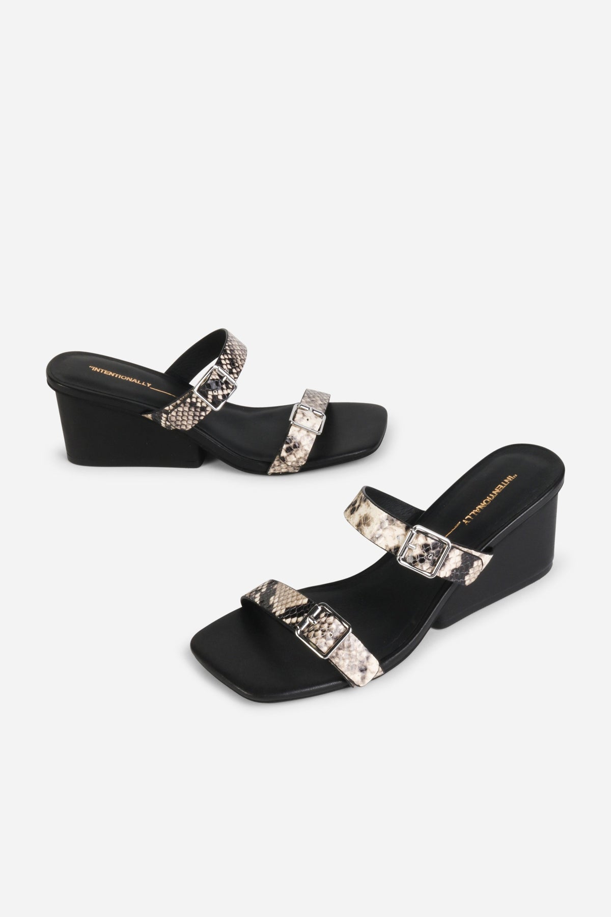 Intentionally Blank - Surrender Snake Embossed Wedge Heel -