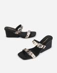Intentionally Blank - Surrender Snake Embossed Wedge Heel -