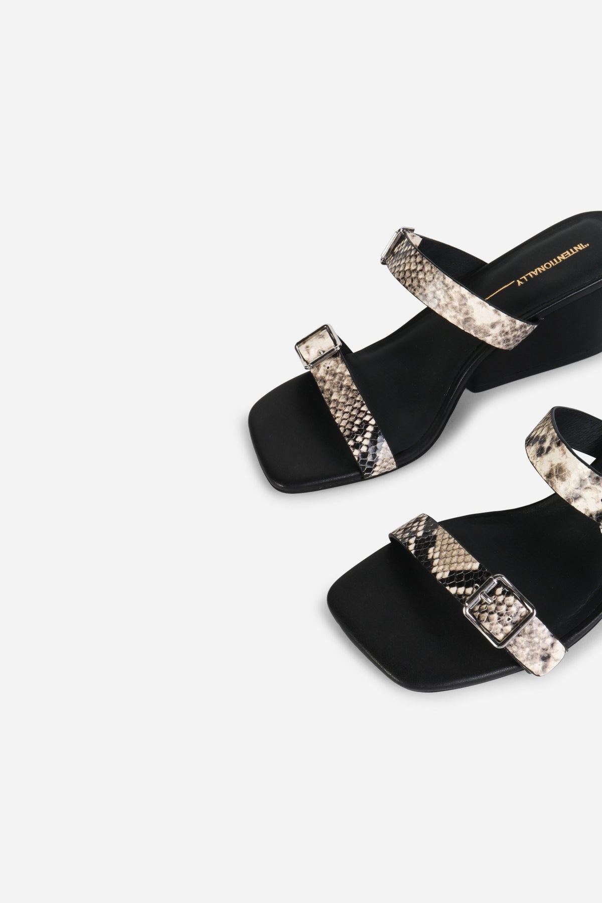 Intentionally Blank - Surrender Snake Embossed Wedge Heel -