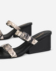 Intentionally Blank - Surrender Snake Embossed Wedge Heel -
