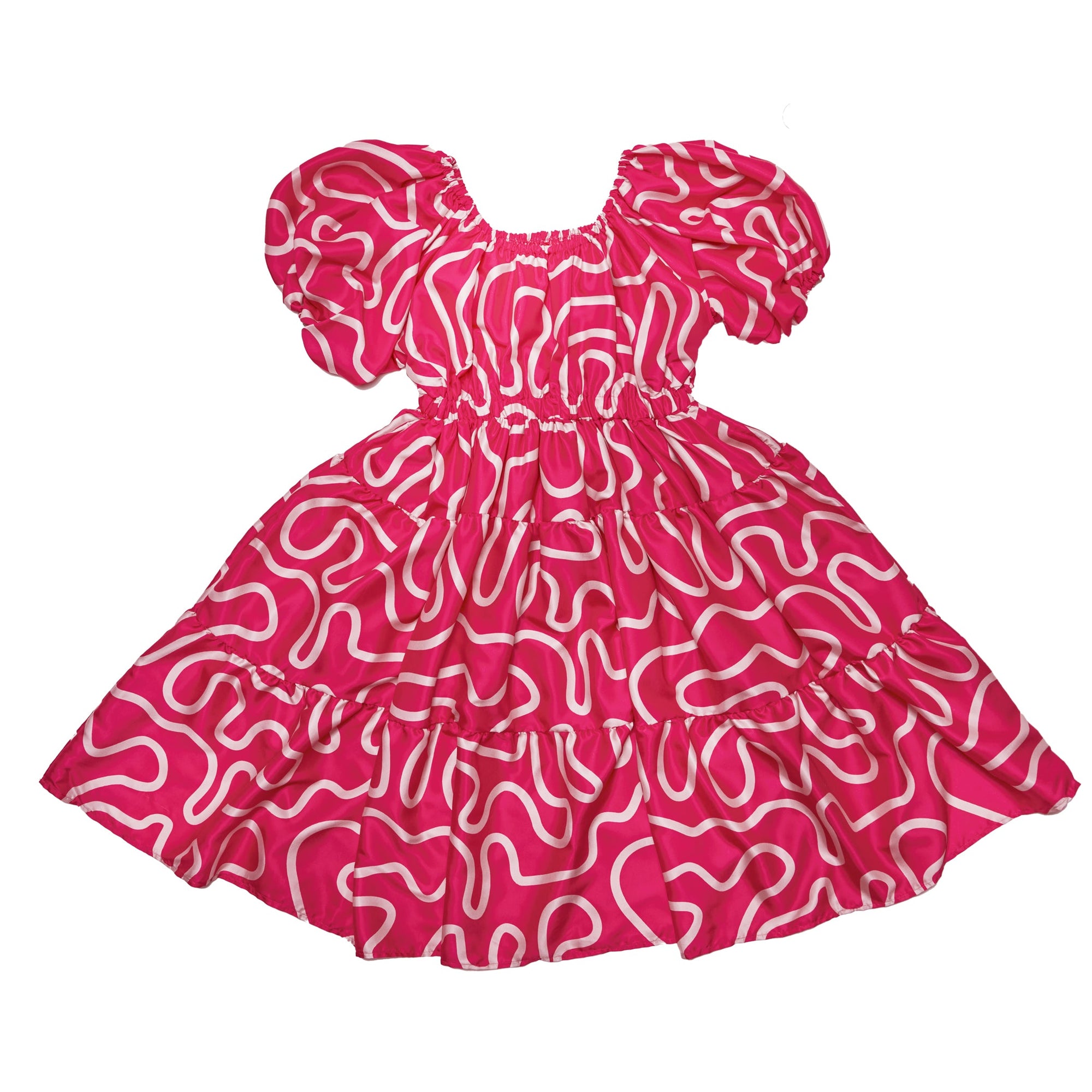 Boyko - Suzy Dress - Hot Pink Squiggle -