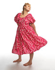 Boyko - Suzy Dress - Hot Pink Squiggle -