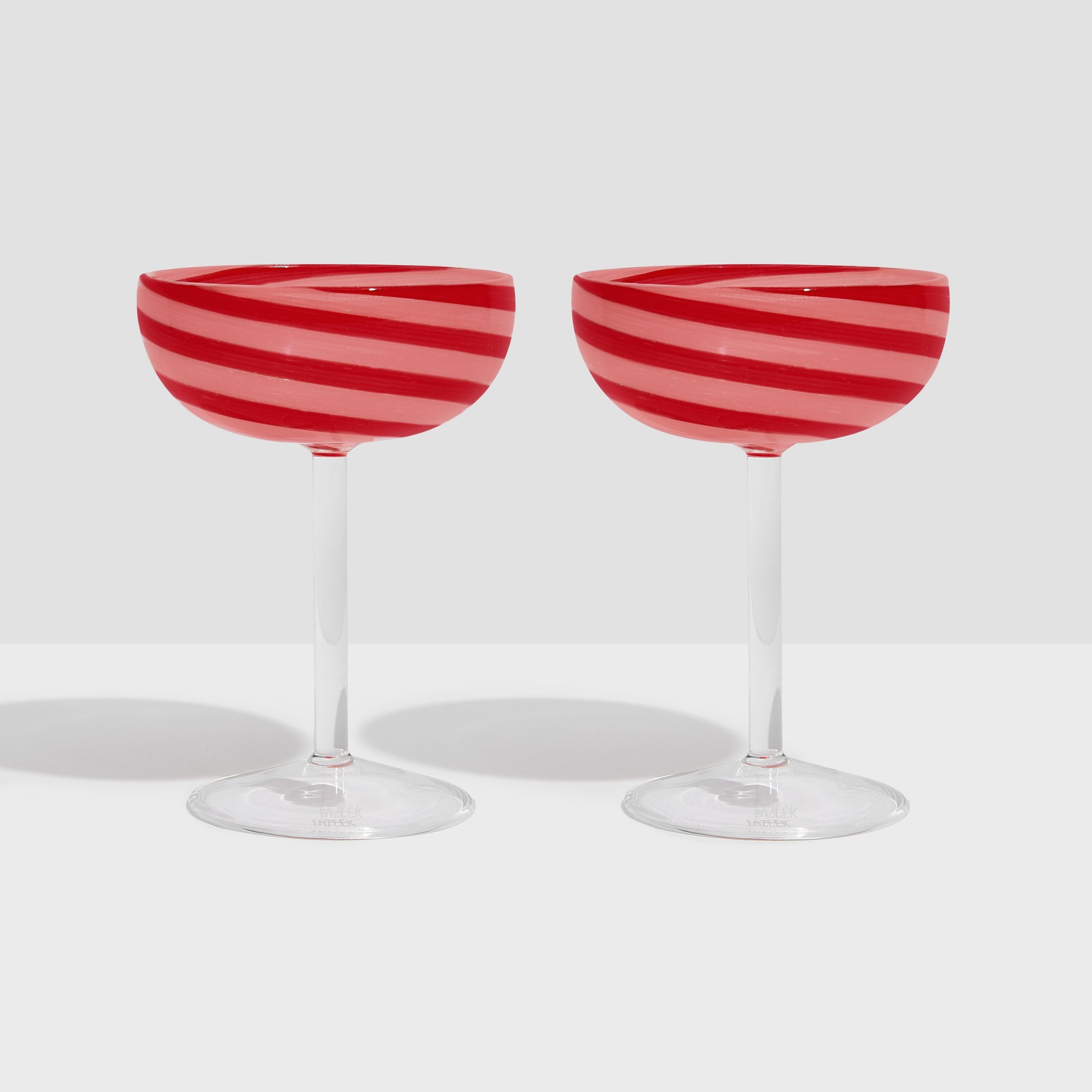 Fazeek - Swirl Coupe Glasses - Red/Pink, Set of 2 -